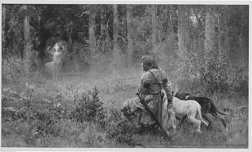Vision des hl. Hubertus, 1892, Wilhelm Carl Räuber