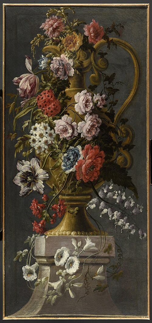 Fleurs dans un vase en bronze, 1650, Claude Huilliot