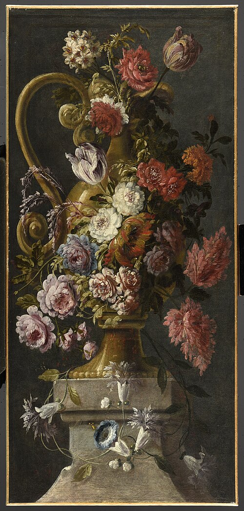 Fleurs dans un vase en bronze, 1650, Claude Huilliot