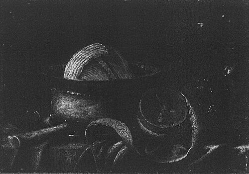 Stilleven van roemer, citroen en boter in een porseleinen schaaltje, 1647, Cornelis de Bryer