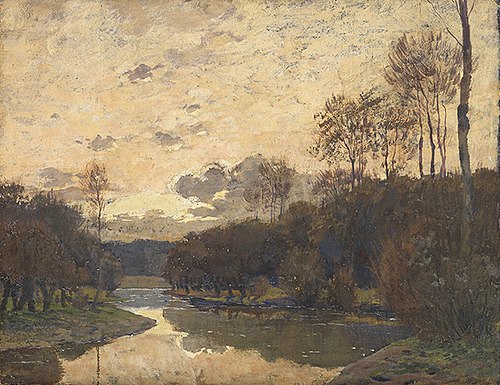 Frühlingslandschaft in Abendstimmung, , Wilhelm Nagel