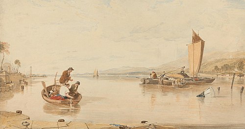 Dead Calm: Boats off Cowes Castle, , Augustus Wall Callcott