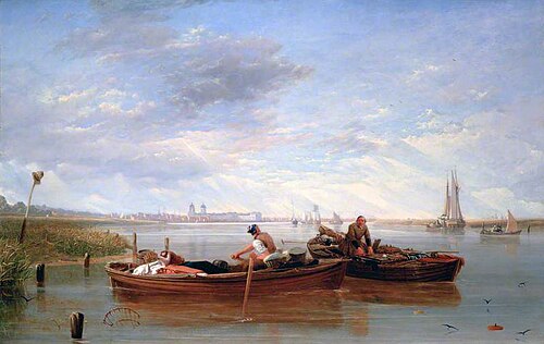 View of Greenwich Hospital and the River Thames Taken on the Isle of Dogs, 1827, Augustus Wall Callcott