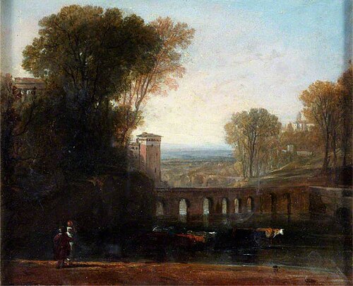 Italian Landscape with Cows Watering, , Augustus Wall Callcott