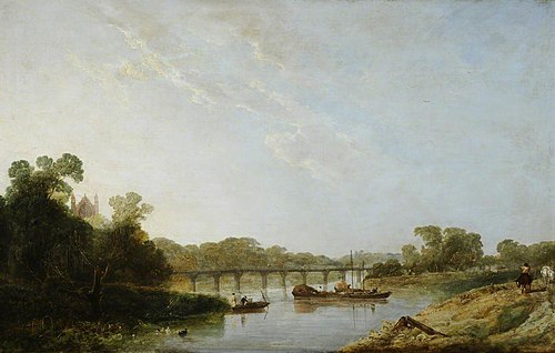 River Scene (Thames) with Eton Chapel (?), 1815, Augustus Wall Callcott