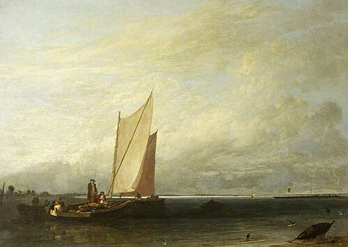 View of Southampton Water, Passage and Luggage Boats, 1815, Augustus Wall Callcott