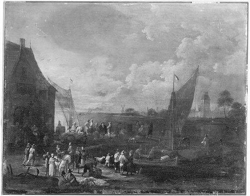 Abend an einem Seehafen, 1680, Johann Graff