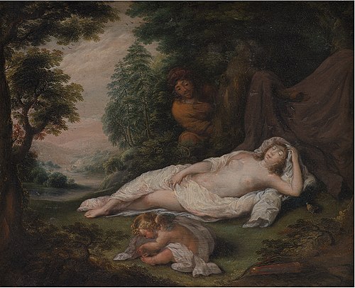 Sleeping Nymph Watched by a Man, 1649, Laurentius de Neter