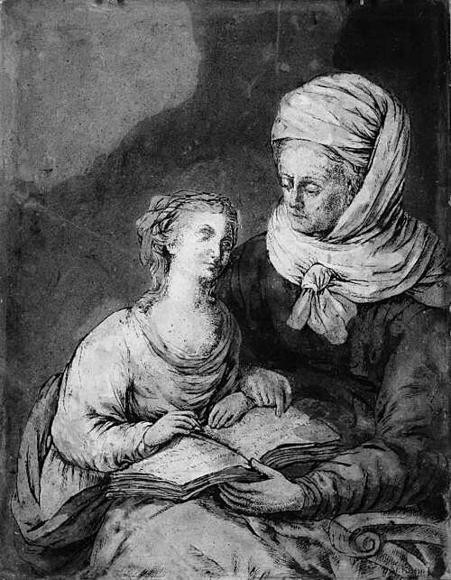 A Mother Teaching her Daughter to Read, 1780, Wolfgang Koepp