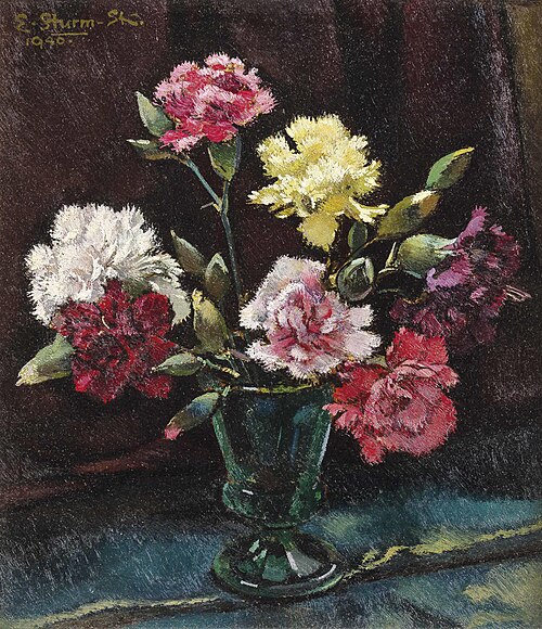 Nelken in Vase, 1940, Egge Sturm-Skrla