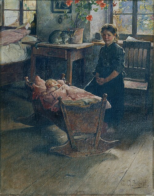 An der Wiege, , Gustav August Hessl