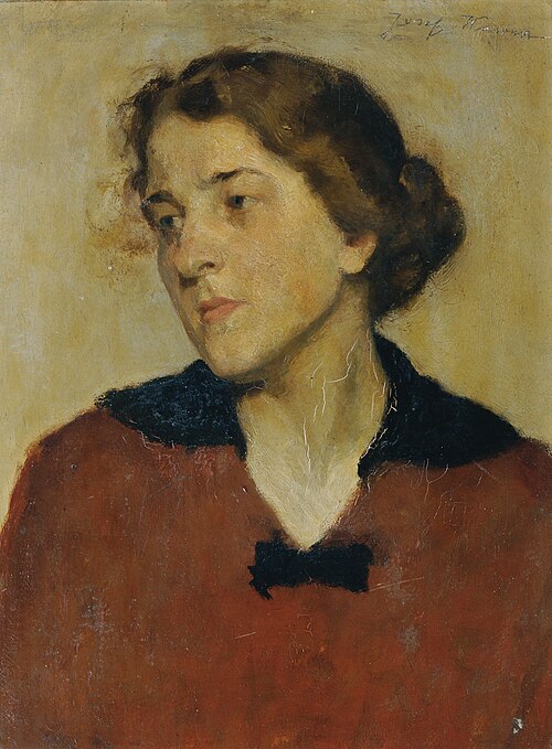 Frauenbildnis mit rotem Pullover, 1927, Josef Wawra