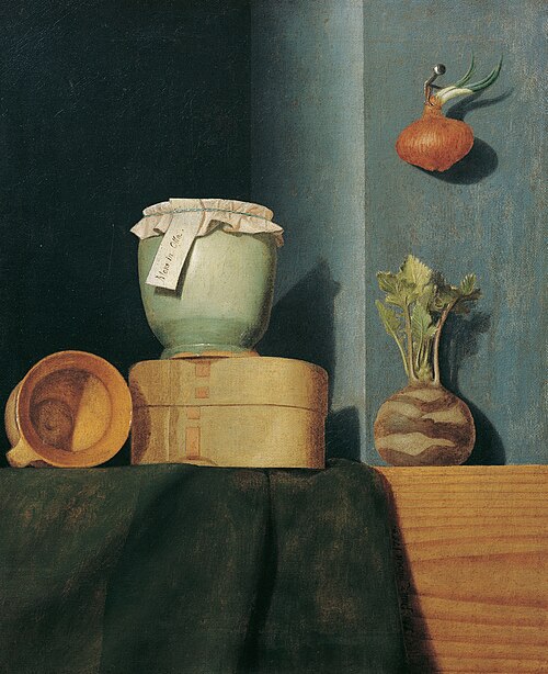 Stillleben mit Küchengeschirr, Zwiebel und Kohlrabi, 1754, Anna Maria Punz