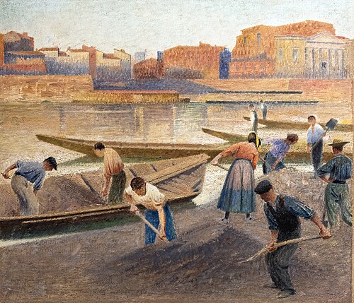 Sand unloading, 1902, Henri Rachou