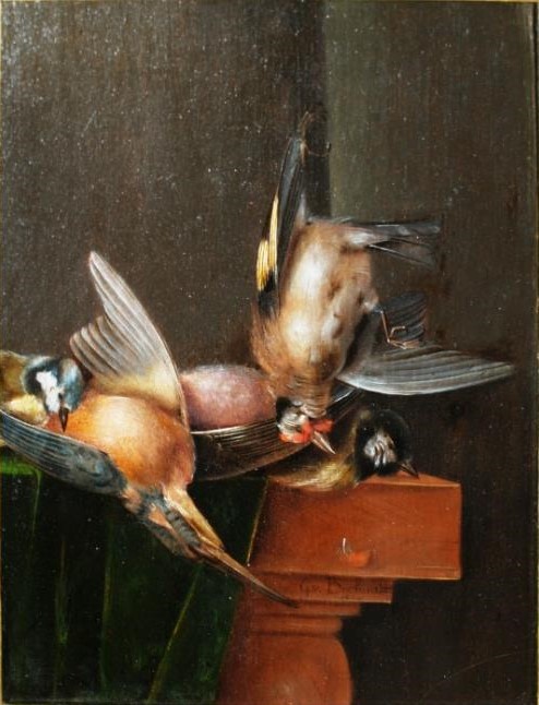 Still life with dead birds, 1662, Godfriedt van Bochoutt