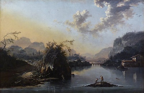 Paysage aux baigneurs, 1656, Hans de Jode