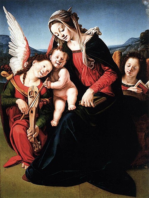 Madonna and Child with Two Angels, 1507, Piero di Cosimo