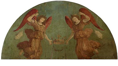 Two Censing Angels Holding a Crown, , Piero di Cosimo