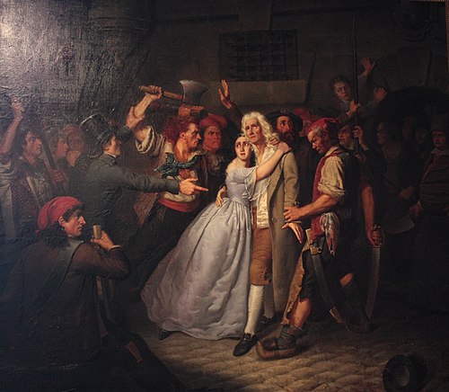 Élizabeth Cazotte sauve la vie de son père à la prison de l'Abbaye, 23 septembre 1792, 1834, Claude-Noël Thévenin