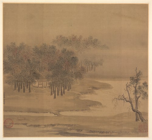 Cottages in a Misty Grove in Autumn, 1117, 