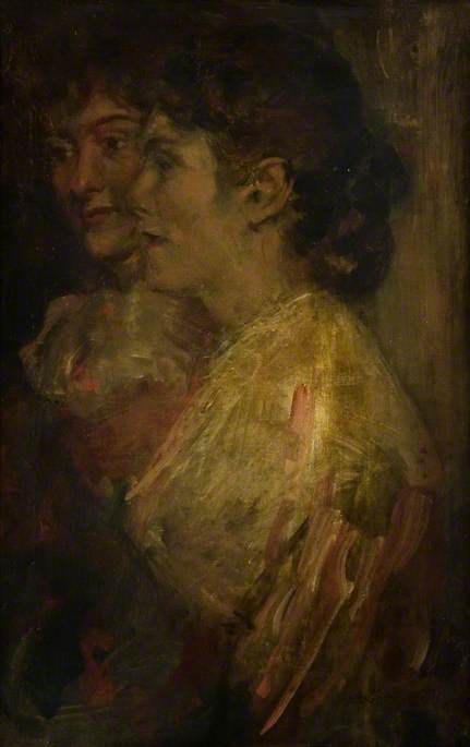 Study of Two Female Heads, , Alexander Ignatius Roche