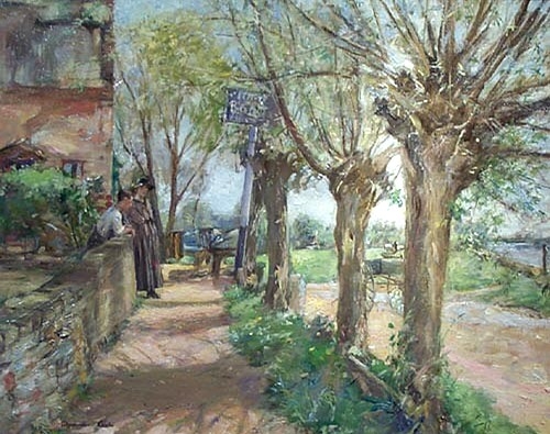 The Ferry Boat Inn at Holywell on the Great Ouse, Huntingdonshire, 1917, Alexander Ignatius Roche