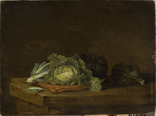 Cabbages on a Table Top, , Willem Kalf