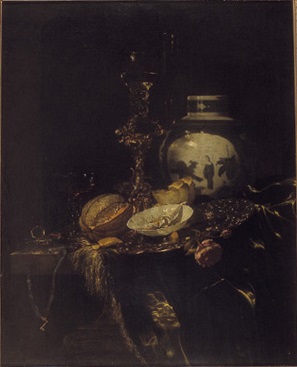 Still Life with Bekerschroef, Rummer and Covered Porcelain Pot, 1669, Willem Kalf