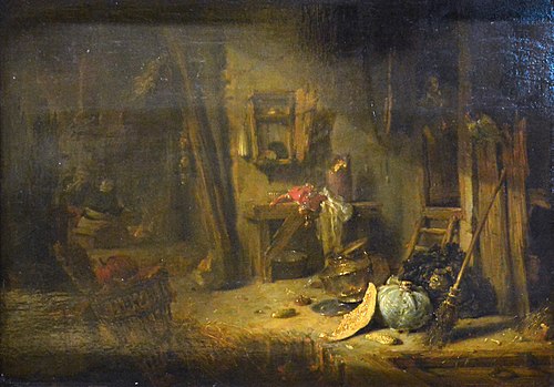 Interior of a peasant kitchen, 1650, Willem Kalf