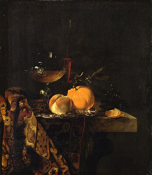Still-Life with Glass Goblet and Fruit, 1655, Willem Kalf