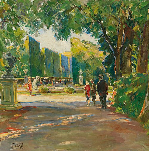 In the park of Schönbrunn Palace, 1927, August Rieger