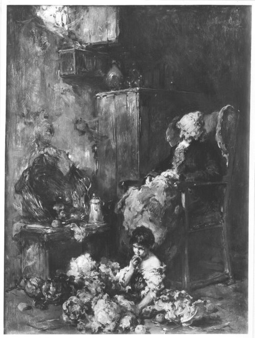 Großmutter und Enkel, 1885, Carl Mayr-Graetz