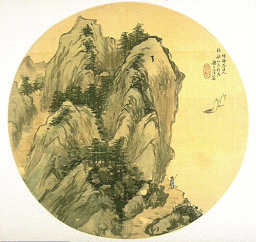 Lakeside view after Wu Zhen, , Liang Yuwei