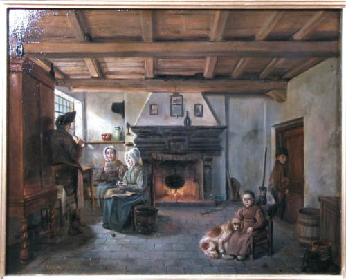 Binnenhuis, 1850, Lambertus Johannes Bruna