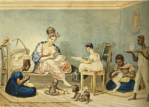 Uma Senhora de Algumas Posses em sua Casa, 1823, Jean-Baptiste Debret