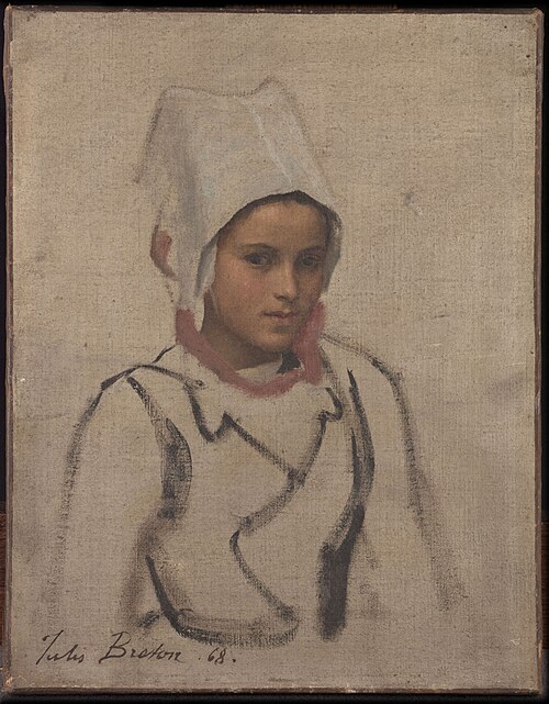 Tête de jeune Bretonne, étude pour le Pardon, 1868, Jules Breton