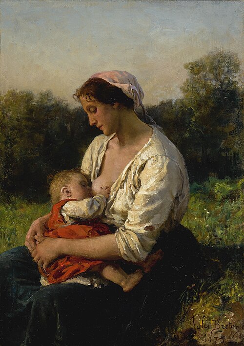 Jeune Mère allaitant son enfant, 1873, Jules Breton