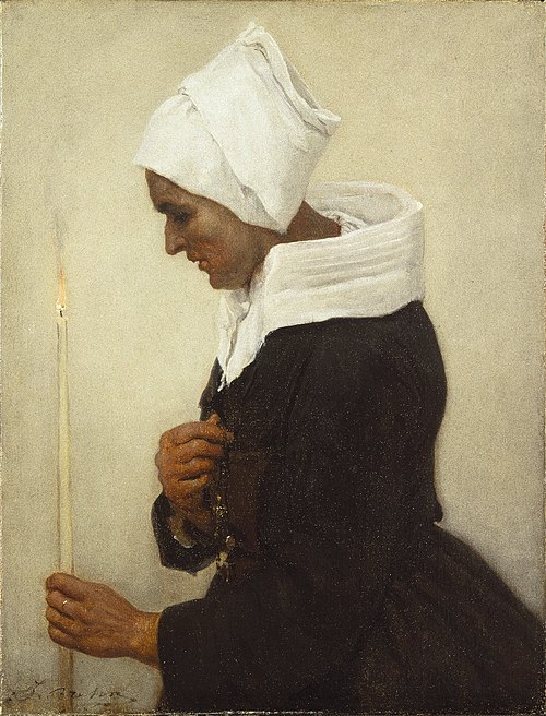 Breton Peasant Woman Holding a Taper, 1869, Jules Breton