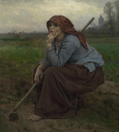 Young Peasant Girl with a Hoe, 1882, Jules Breton