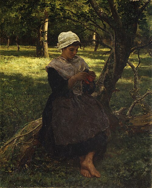 Un tricot paysanne, 1870, Jules Breton