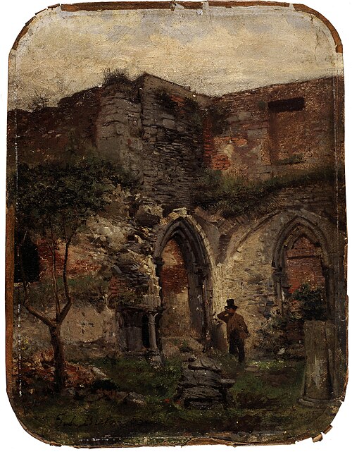 Ruines de l'abbaye Saint-Bavon à Gand, 1853, Jules Breton