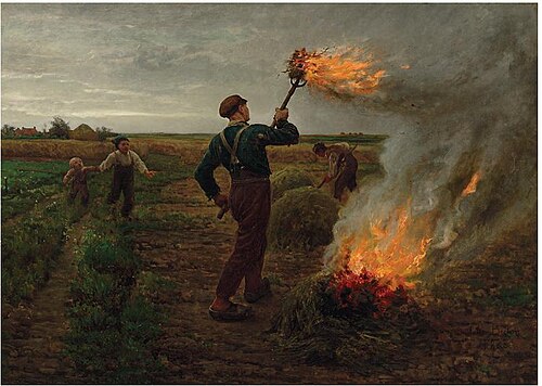 Burning Tares in a Wheatfield, 1868, Jules Breton