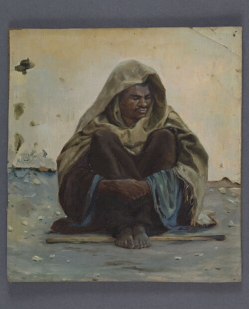 Arabe assis de face, 1891, Henry Brokman