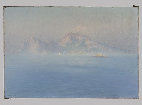 Capri, côte escarpée vue de la mer, 1912, Henry Brokmann
