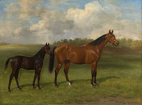 Perdita II with her Foal Sandringham, 1896, Emil Adam