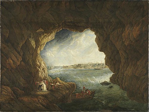 Grotte auf Malta, 1806, Abraham-Louis-Rodolphe Ducros