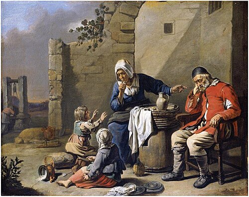 A woman selling fruit, 1650, Abraham Willemsens