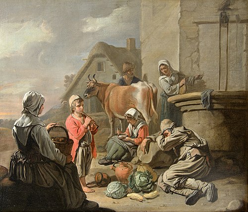 Peasants Resting at a Well, 1650, Abraham Willemsens