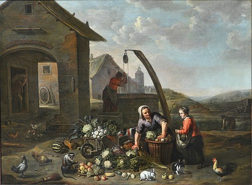 The animated courtyard of a farm, 1650, Abraham Willemsens