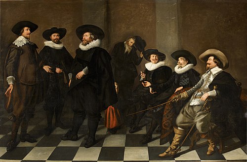 Portrait of the regents of the Amsterdam city orphanage, 1633, Abraham de Vries